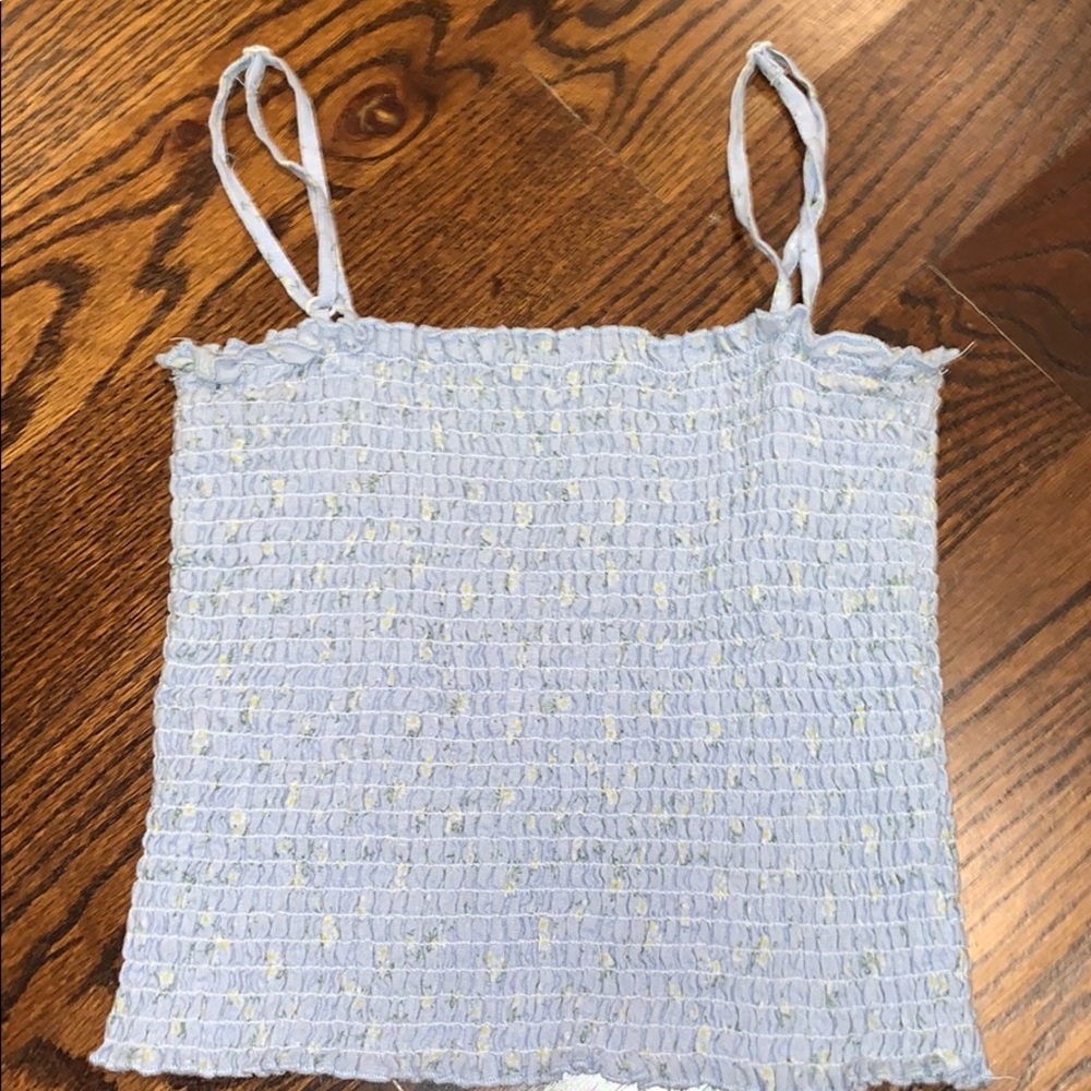 BRANDY MELVILLE light blue floral tank top
